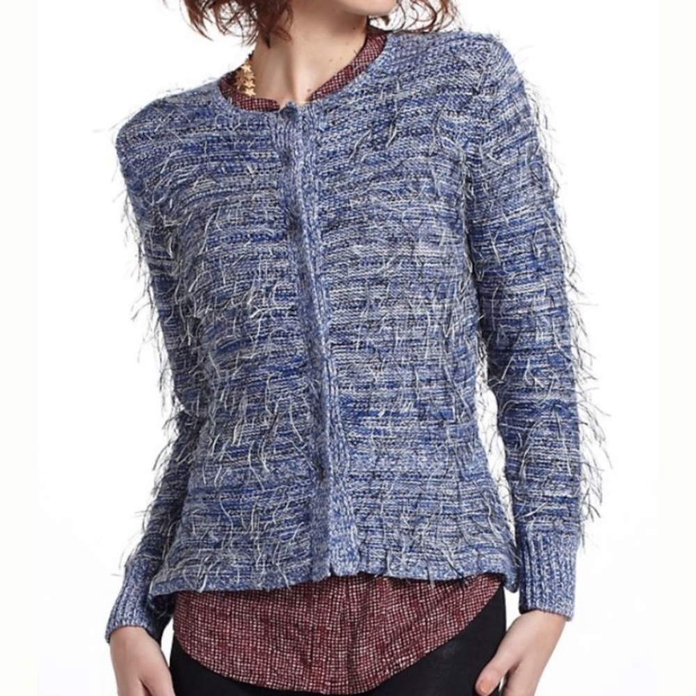 Anthropologie Chi Leung Peplum Sweater Jacket